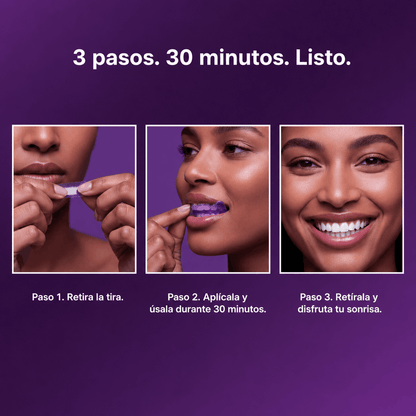 Tiras Moradas Blanqueadoras de Dientes