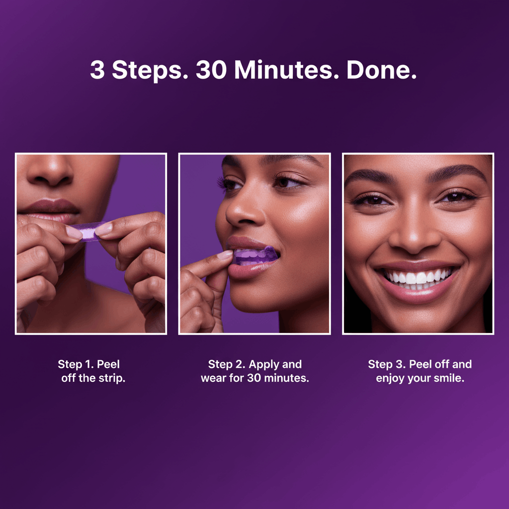 Purple Teeth Whitening Strips
